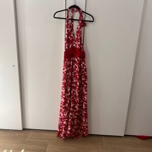 Vintage Forever 100% Silk Maxi Florao Cottage Core Dainty Insane Pretty Dress M